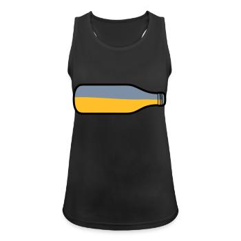 Liegende Bier Flasche - Frauen Tank Top atmungsaktiv - Schwarz - Vorne - Zoe (177cm)