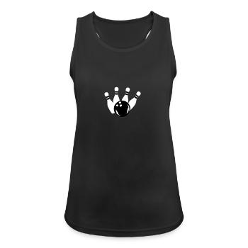 Bowling - Frauen Tank Top atmungsaktiv - Schwarz - Vorne - Zoe (177cm)