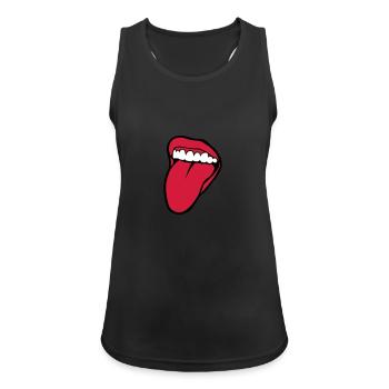 bouche tire langue 2601 - Débardeur respirant Femme - noir - Devant - Zoe (177cm)
