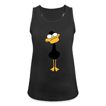 Funny Duck - Frauen Tank Top atmungsaktiv - Schwarz - Vorne - Zoe (177cm)