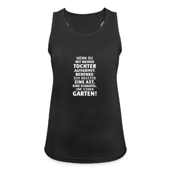 Vater Tochter Date Axt Beil Schaufel Garten Single - Frauen Tank Top atmungsaktiv - Schwarz - Vorne - Zoe (177cm)