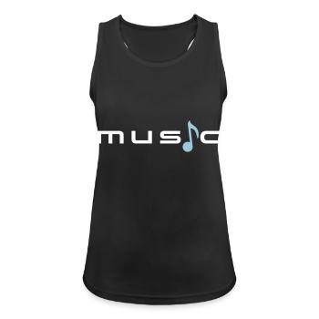Musik Text Spruch Note Melodie Musiknote Audio - Frauen Tank Top atmungsaktiv - Schwarz - Vorne - Zoe (177cm)