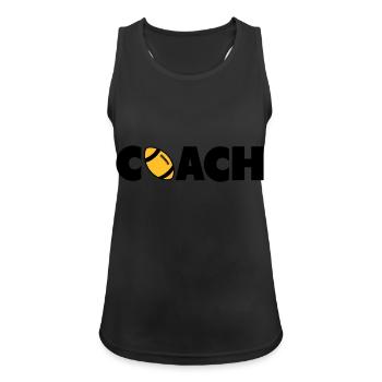 Rugby Coach - Frauen Tank Top atmungsaktiv - Schwarz - Vorne - Zoe (177cm)