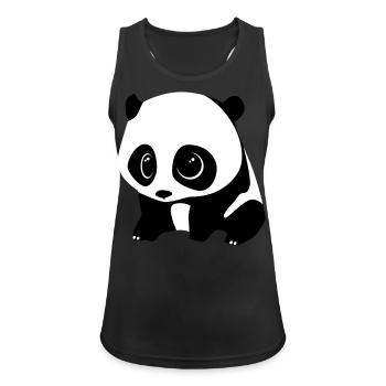 panda baby - Frauen Tank Top atmungsaktiv - Schwarz - Vorne - Zoe (177cm)