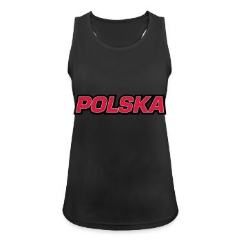 Polska Cadeau Polonais - Débardeur respirant Femme - noir - Devant - Zoe (177cm)