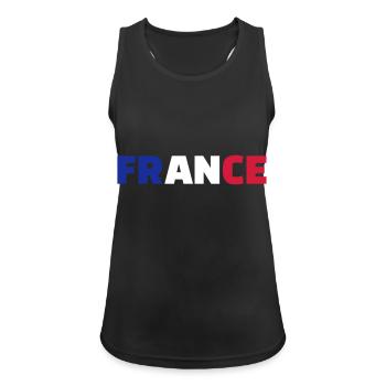Frankreich - Frauen Tank Top atmungsaktiv - Schwarz - Vorne - Zoe (177cm)