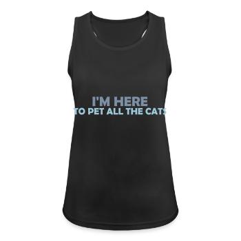 Pet All The Cats - Women's Breathable Tank Top - black - Front - Zoe (177cm)