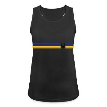 UKRAINE Sportive - Débardeur respirant Femme - noir - Devant - Zoe (177cm)