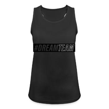 dream team - Frauen Tank Top atmungsaktiv - Schwarz - Vorne - Zoe (177cm)