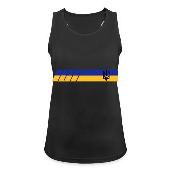 UKRAINE Sportive - Débardeur respirant Femme - noir - Devant - Zoe (177cm)
