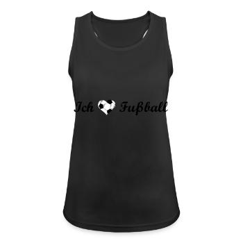 Ich liebe Fußball - Frauen Tank Top atmungsaktiv - Schwarz - Vorne - Zoe (177cm)