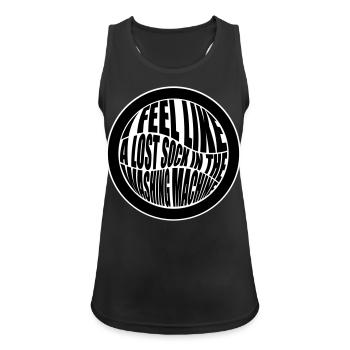 I feel like a lost sock in the washing machine - Frauen Tank Top atmungsaktiv - Schwarz - Vorne - Zoe (177cm)