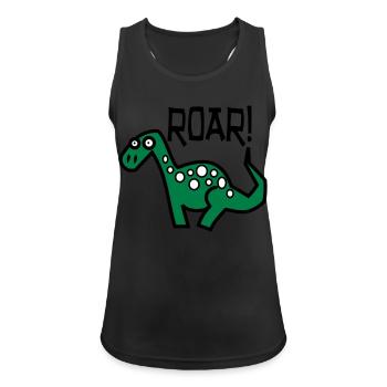 Dinosaur Roar - Women's Breathable Tank Top - black - Front - Zoe (177cm)