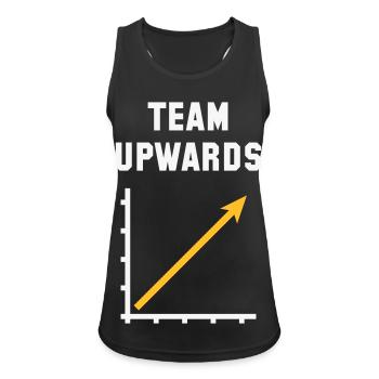 Team Aufwärts (Erfolg / Fortschritt / NEG Gold 2C) - Frauen Tank Top atmungsaktiv - Schwarz - Vorne - Zoe (177cm)