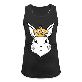 King Rabbit Crown Visage - Débardeur respirant Femme - noir - Devant - Zoe (177cm)