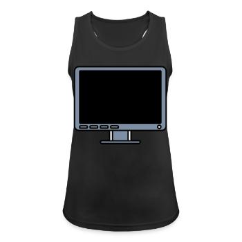 Icon Logo Computer Bildschirm - Frauen Tank Top atmungsaktiv - Schwarz - Vorne - Zoe (177cm)