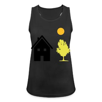 haus baum - Frauen Tank Top atmungsaktiv - Schwarz - Vorne - Zoe (177cm)