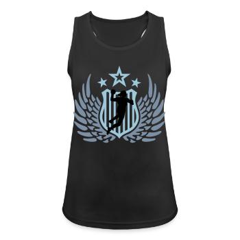 handballerin_f_3c - Frauen Tank Top atmungsaktiv - Schwarz - Vorne - Zoe (177cm)