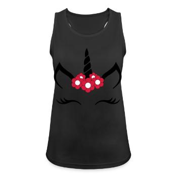 flowers Unicorn - Women's Breathable Tank Top - black - Front - Zoe (177cm)