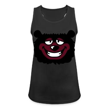 bear_head - Débardeur respirant Femme - noir - Devant - Zoe (177cm)