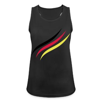German Line - Frauen Tank Top atmungsaktiv - Schwarz - Vorne - Zoe (177cm)