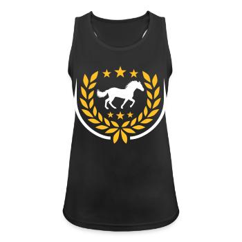 Laurel wreath Horse Star Coat of Arms - Women's Breathable Tank Top - black - Front - Zoe (177cm)