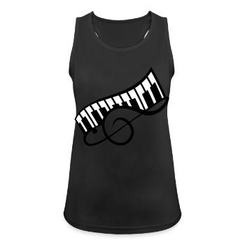 Music Notenschlüssel Note Piano Keybord Klavier - Frauen Tank Top atmungsaktiv - Schwarz - Vorne - Zoe (177cm)