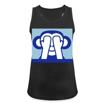 3 Weise Affen Nichts Sehen Hält Augen Zu Versteckt - Frauen Tank Top atmungsaktiv - Schwarz - Vorne - Zoe (177cm)