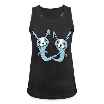 2 Bunnies Ghost Ghost Haunting Halloween Creepy - Women's Breathable Tank Top - black - Front - Zoe (177cm)
