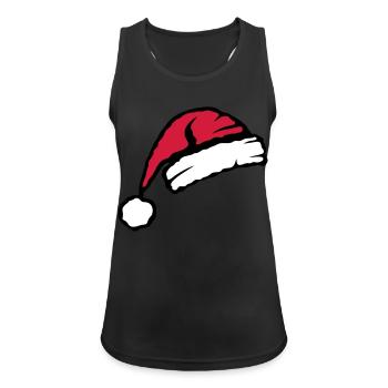 bonnet pere noel 8 - Débardeur respirant Femme - noir - Devant - Zoe (177cm)