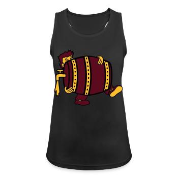 bier fass trinken durst saufen party feiern oktobe - Frauen Tank Top atmungsaktiv - Schwarz - Vorne - Zoe (177cm)
