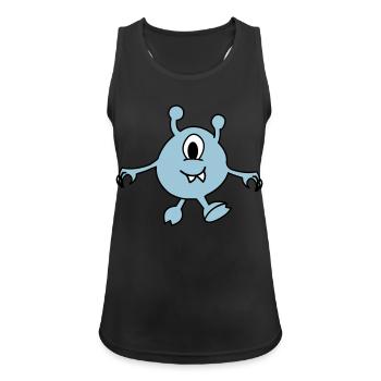 Monstre Alien - Débardeur respirant Femme - noir - Devant - Zoe (177cm)