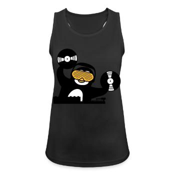 dj music plate hang up mixer club disco ping - Women's Breathable Tank Top - black - Front - Zoe (177cm)