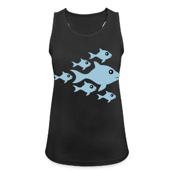 Cute Fish Babys And Mother - Débardeur respirant Femme - noir - Devant - Zoe (177cm)
