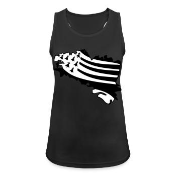 Breizh - Bretagne - Frauen Tank Top atmungsaktiv - Schwarz - Vorne - Zoe (177cm)