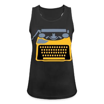 Maschine schreiben - Frauen Tank Top atmungsaktiv - Schwarz - Vorne - Zoe (177cm)