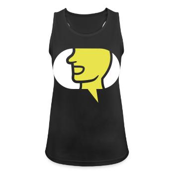 Chat Simple Symbole Bulle - Débardeur respirant Femme - noir - Devant - Zoe (177cm)