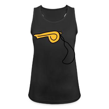 pfeife_2c - Frauen Tank Top atmungsaktiv - Schwarz - Vorne - Zoe (177cm)
