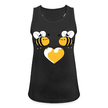 2 bees in love - Women's Breathable Tank Top - black - Front - Zoe (177cm)