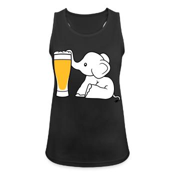 elephant beer suck alcohol drink thirst drunk - Women's Breathable Tank Top - black - Front - Zoe (177cm)