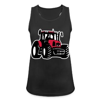 Traktor (3 color) - Frauen Tank Top atmungsaktiv - Schwarz - Vorne - Zoe (177cm)