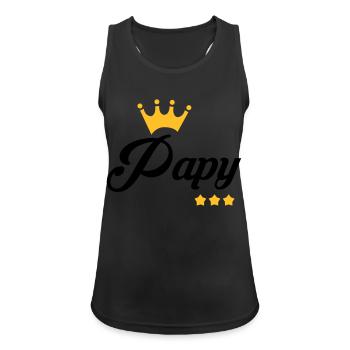 Papy Papi Grand-Père Retraite famille - Débardeur respirant Femme - noir - Devant - Zoe (177cm)