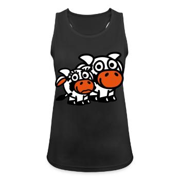 cow_family_dad_and_girl_3c - Women's Breathable Tank Top - black - Front - Zoe (177cm)