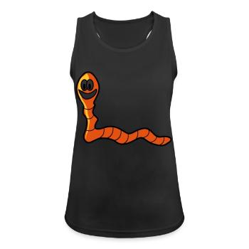 Regenwurm Wurm - Frauen Tank Top atmungsaktiv - Schwarz - Vorne - Zoe (177cm)