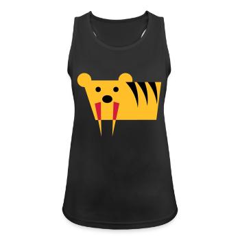 Säbelzahntiger - Frauen Tank Top atmungsaktiv - Schwarz - Vorne - Zoe (177cm)