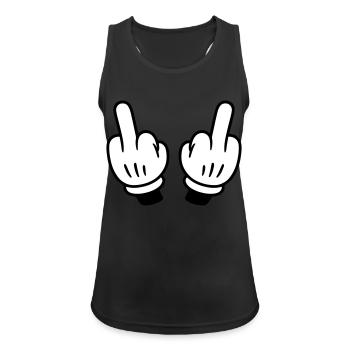 Mittelfinger Hand Comic - Frauen Tank Top atmungsaktiv - Schwarz - Vorne - Zoe (177cm)