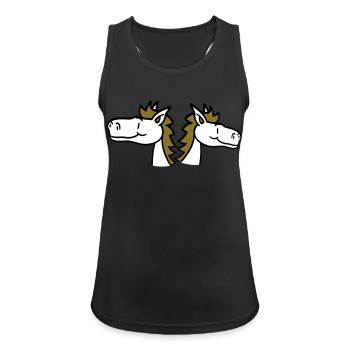2 Horses Team Pony Foal Couple Comic Friends - Women's Breathable Tank Top - black - Front - Zoe (177cm)