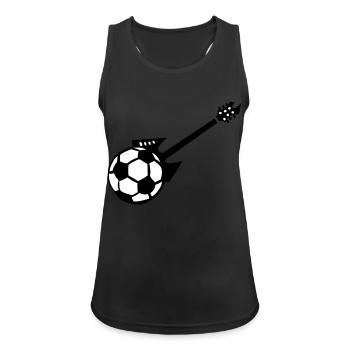 E-Gitarre gitarre Fußball-Fußball - Frauen Tank Top atmungsaktiv - Schwarz - Vorne - Zoe (177cm)