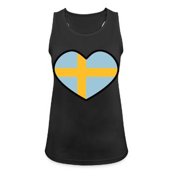 Schwedisches Herz - Frauen Tank Top atmungsaktiv - Schwarz - Vorne - Zoe (177cm)