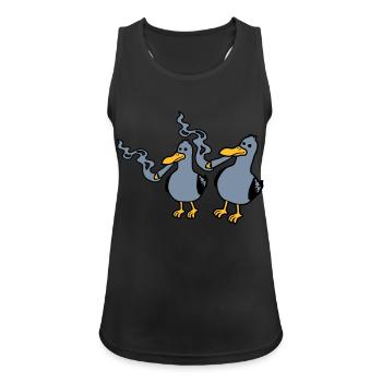 2 Amis Stoner Seagull - Débardeur respirant Femme - noir - Devant - Zoe (177cm)